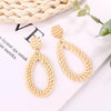E2002-7 Knock Pattern Water Drop Bamboo Vine Handmade Woven Earrings Bosomia Style Earrings