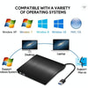 663 High Speed CD DVD Burner USB3.0 Computer Laptop External Optical Drive Burner(Black)