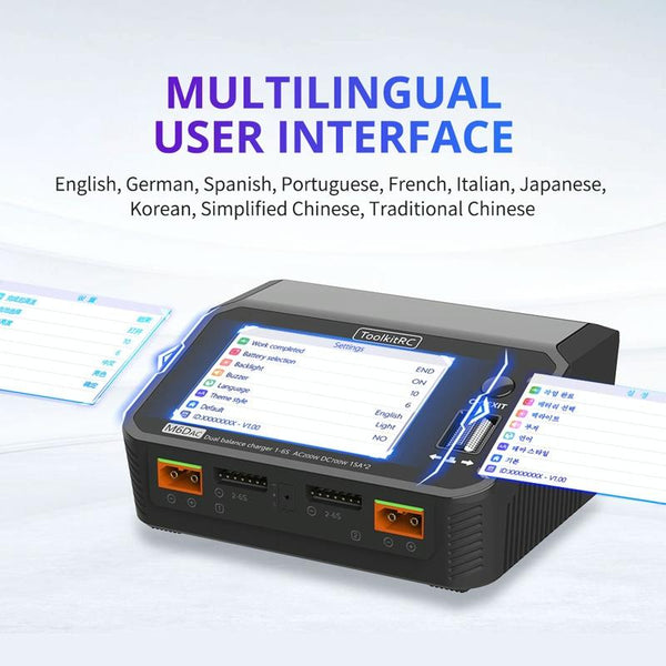 ToolkitRC M6DAC Dual Way Aeromodelling Drone Li-Po Battery Balance Charger(EU Plug)