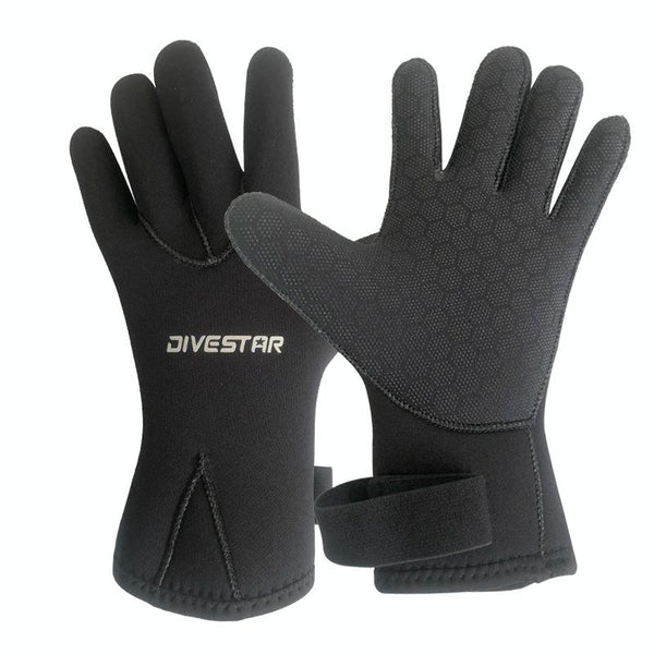 DIVESTAR Diving Gloves Cut & Stab Resistant Sports Gloves, Model: 3mm, Size: L