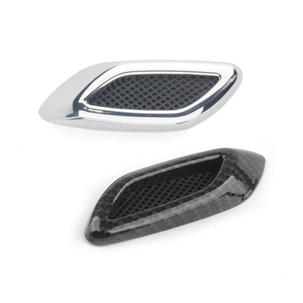 2 in 1 Car Hood Frame Decorative Stickers Fender Air Outlet Stickers (Silver)