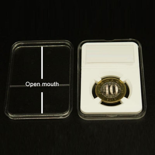 Commemorative Coin Identification Rating Box Coin Collection Box, Color: White (38.5mm)