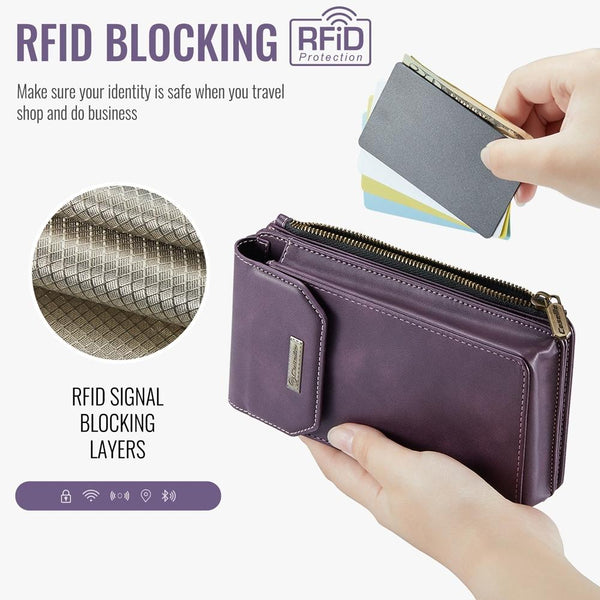 CaseMe Me40 Vertical Multifunctional Shoulder Crossbody Phone Bag(Purple)