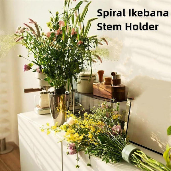 Spiral Ikebana Stem Holder for Vases DIY Bouquet Twister Flower Arrangement Holder, Size: Large(Yellow)