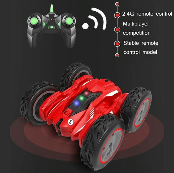 Stunt Deformation High-Speed Electric Remote Control Car Double-Sided Off-Road Tumbling And Twisting Toy Car(Red)