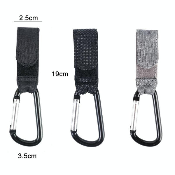 Stroller Wear-Resistant Non-Slip Aluminium Climbing Buckle Hooks(Gray Snowflake)