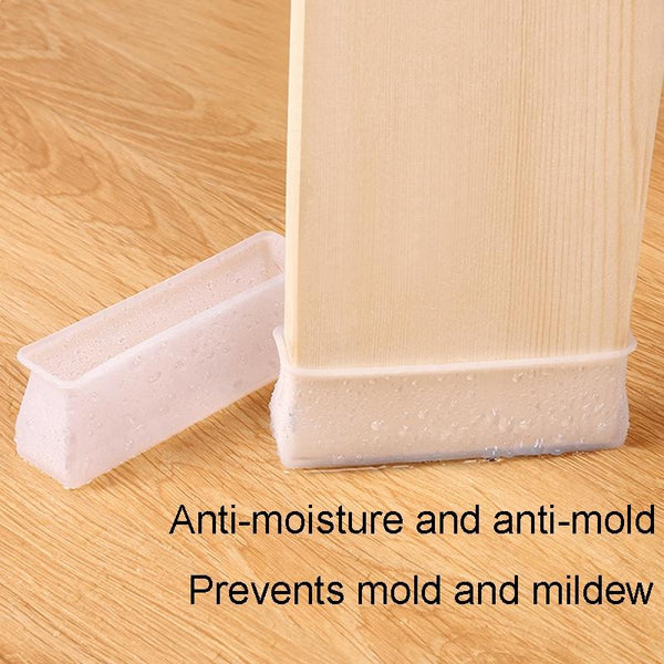 4pcs /Set Childrens Bed Feet Silicone Fixed Anti-Slip Mat Silent Wear-Resistant Bed Feet Protector(White)