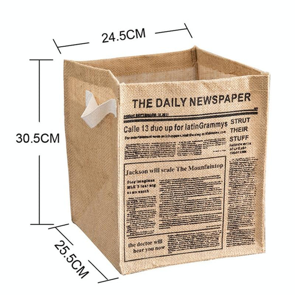 Foldable Jute Storage Box Sorting Basket for Underwear(NATURAL)