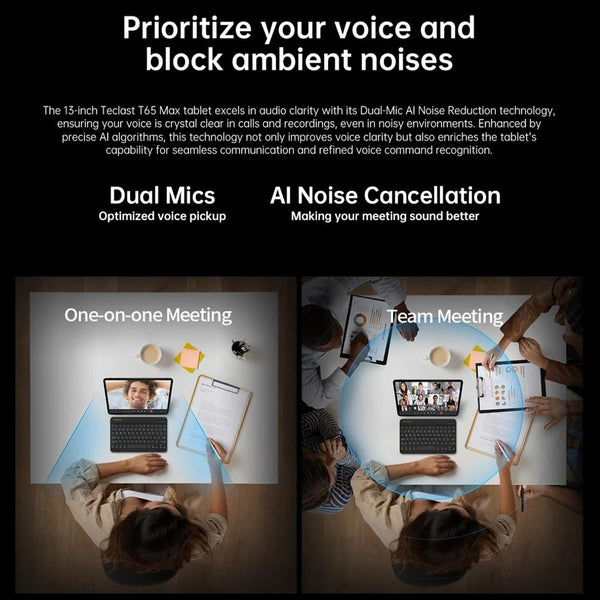 Teclast T65 Max Tablet PC 13 inch, 8GB+256GB,  Android 14 MediaTek Helio G99 Octa Core, 4G LTE Dual SIM