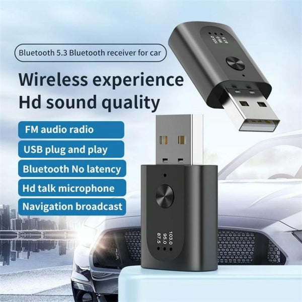 M08 USB Bluetooth 5.3 Adapter Hands-Free Call Car Wireless Audio Receiver