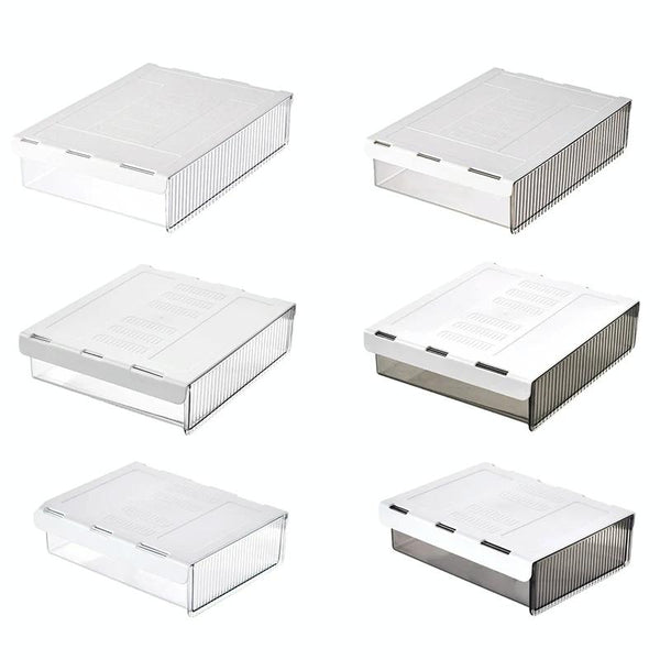 Under Desk Invisible Drawer Storage Box Office Student Desk Bottom Stationery Sundry Organizer, Size: Medium(White)