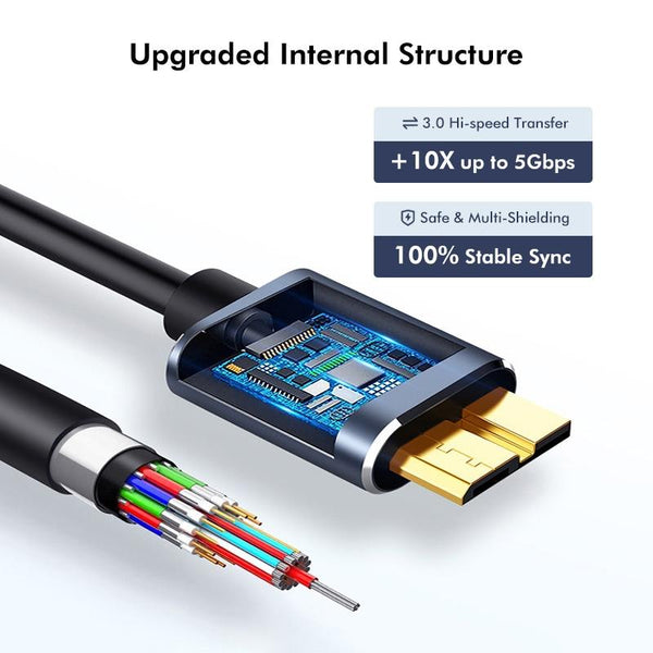 ENKAY USB 3.0 A to USB 3.0 Micro B 5Gbps Data Camera Hard Drive Cable, Length:0.5m