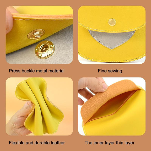 Portable Large Capacity PU Sanitary Napkin Pad Storage Bag(Yellow+Gray)