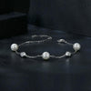 S925 Sterling Silver With White Moissanite Pearl Bracelet(MSB017)
