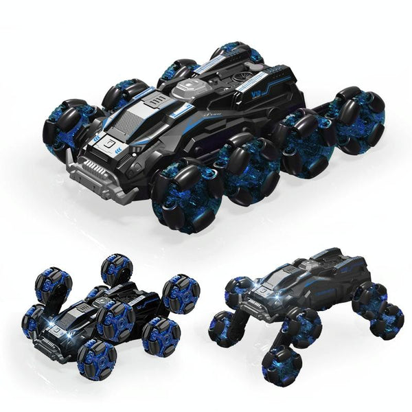 DM-558 Eight Wheel Stunt Drift Spray Remote Control Car, Specification:Dual Control(Blue)