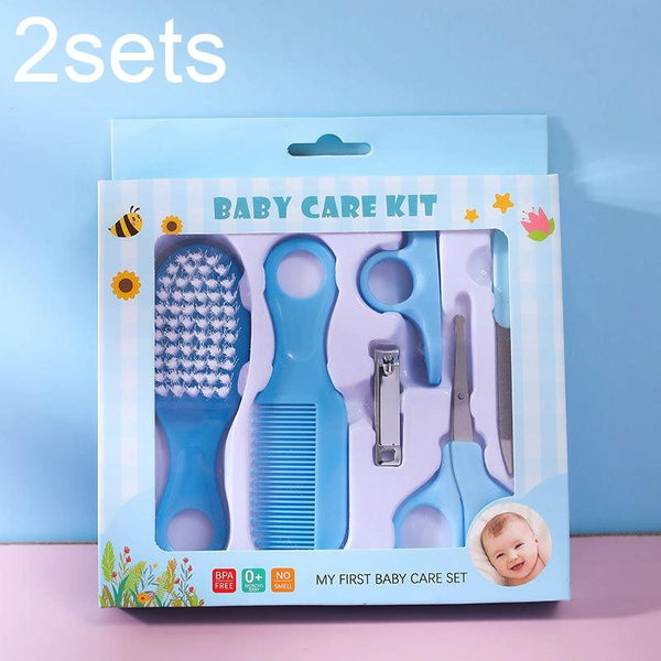 2sets 6 in 1 Baby Care Cleaning Kit Nail Scissors Combination Set, Color: Blue