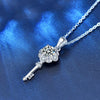XMA003 Mosan Diamond 925 Silver Key Necklace, Chain Length: 40+5cm Celar Chain