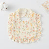 Baby Feeding Bib Ruffle Infants Saliva Towel Soft Cotton Burp Cloth, Style: Floral