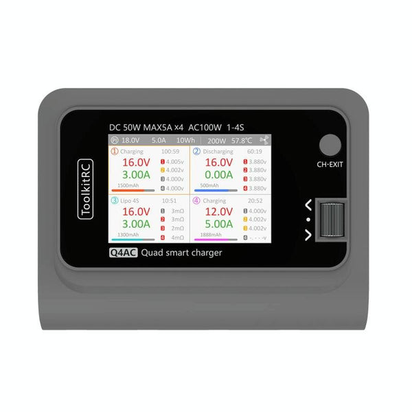 ToolkitRC Q4AC Four-Channel Airplanes And Drones Model Li-Po Battery Balance Charger(EU Plug)