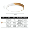 Wood Macaron LED Round Ceiling Lamp, Stepless Dimming, Size:30cm(Black)