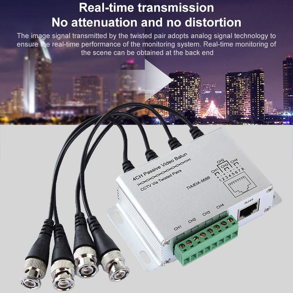 4CH Passive Video Balun CCTV Balun over Cat5 330m/1500m