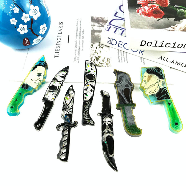 DIY Ghostface Dagger Halloween Crystal Drop Mold, Style: 2952(Sky Blue)