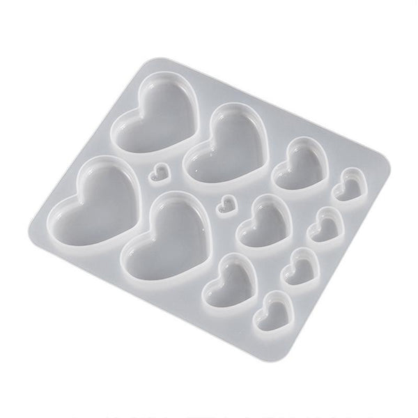 DIY Epoxy Resin Three-Dimensional Geometric Pendant Earring Silicone Mold, Spec: Heart