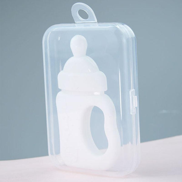 Baby Silicone Teether Bottle Bite Teether Teething Stick, Color: With Box Milk White