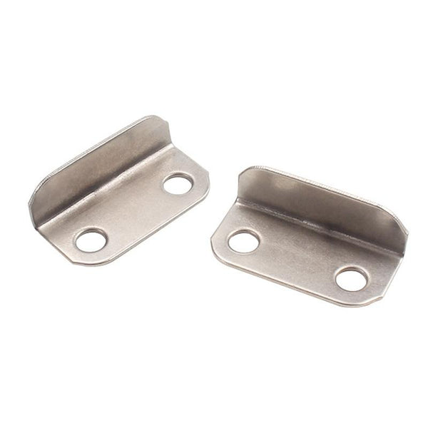 10pcs Lock Accessories L-Shaped Right Angle Office Drawer Lock Plate Furniture Parts Door Stopper(Silver)