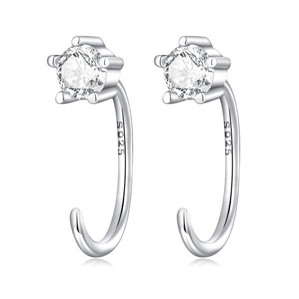 S925 Sterling Silver Sparkling Ear Hook Women Earrings