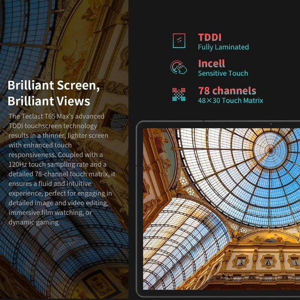 Teclast T65 Max Tablet PC 13 inch, 8GB+256GB,  Android 14 MediaTek Helio G99 Octa Core, 4G LTE Dual SIM