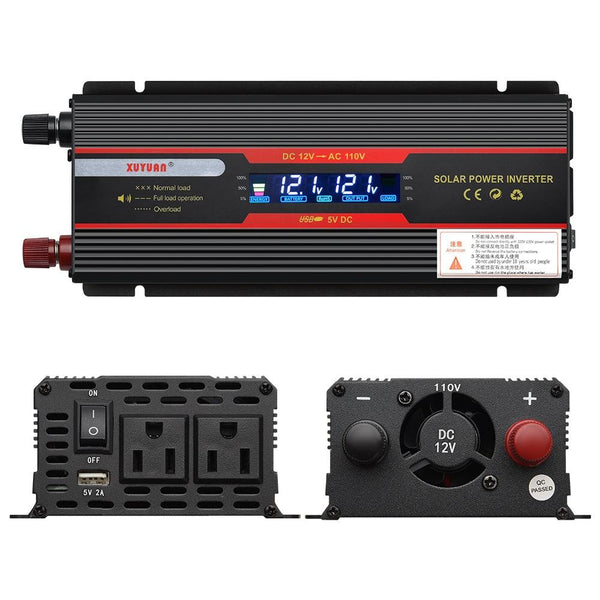 XUYUAN 6000W Car Inverter LCD Display Converter, US Plug, Specification: 12V-110V