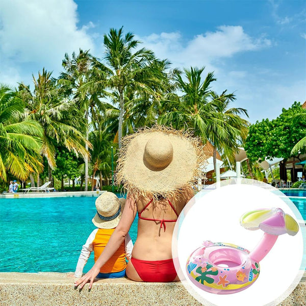 Children Environmental Protection PVC Inflatable Sunshade Mushroom Shape Seat Swimming Ring, Size:67cm(Blue)