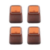 4pcs / Set Thickened Wear-Resistant Table And Chair Leg Covers Household Quiet Non-Slip Stool Foot Protector, Style: Large Square Light Brown