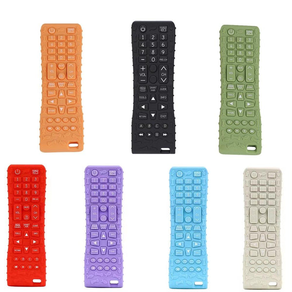 Baby Simulation Silicone Remote Control Can Press Tooth Glue Preventing Eating Hands Teething Stick, Color: 1st Generation Orange