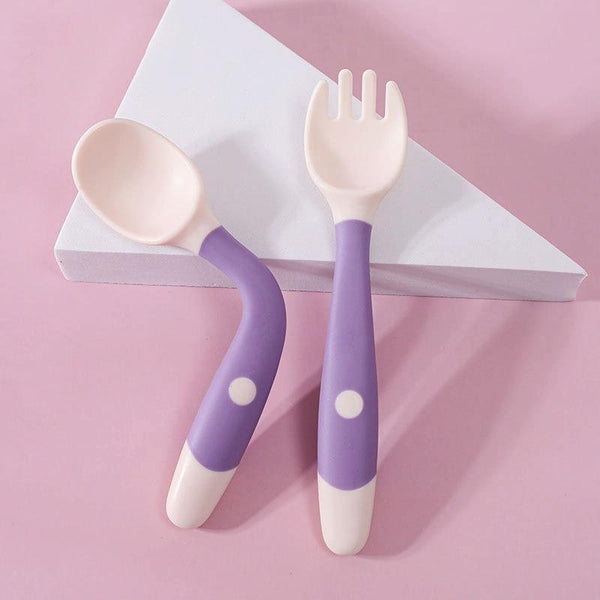 Children Eating Training Tableware Baby Bendable Silicone Soft Spoon, Color: Purple