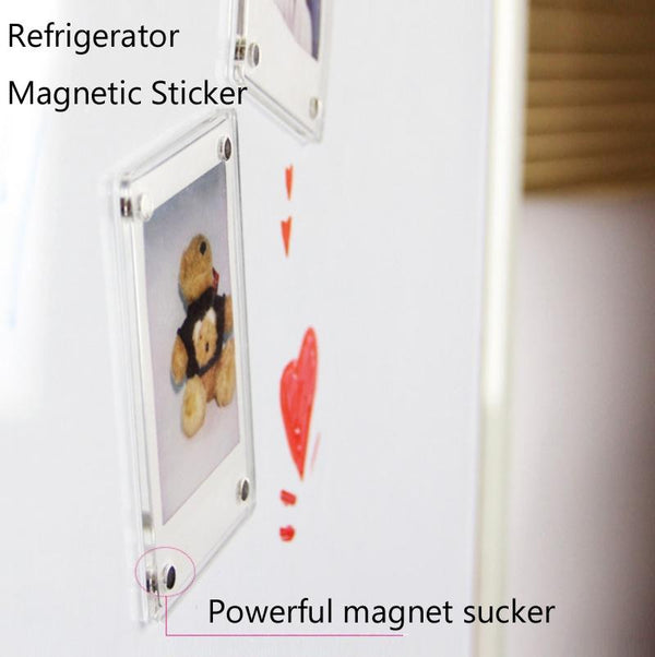 3 Inch Photo Acrylic Photo Frame Refrigerator Magnetic Sticker For Polaroid(Wave Point)