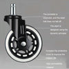 Furniture PU Universal Plug Caster Office Chair Mute Wheel, Size: 2 Inch