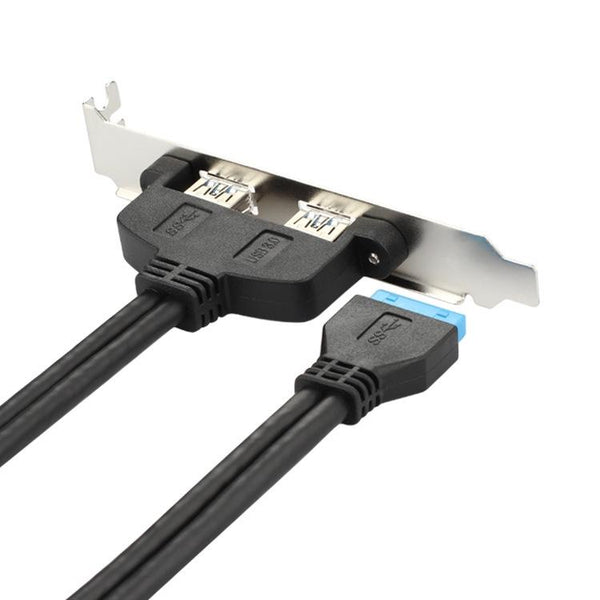 USB3.0 20P F/2AF PCI Rear Baffle Cable (Black)