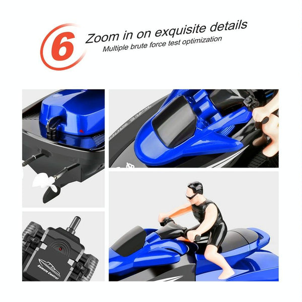 809  2.4G Remote Control Motor Speed Boat High Speed Electric Yacht Model Children Water Toys, Specification Single Battery (Blue)