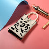 Leopard Print Knitted Mini Crossbody Phone Bag For 6.9 inch and Below Phones(White)