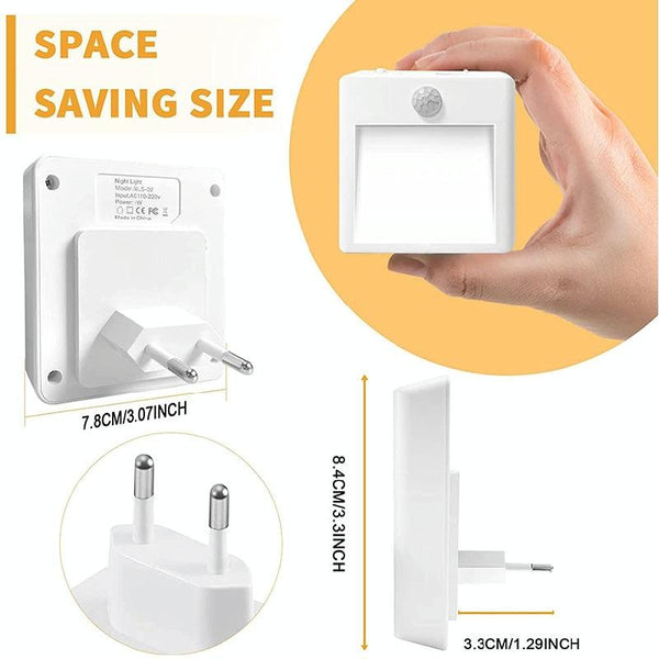 NL2101 Motion Sensor LED Night Light AC Plug Dimming Sleep Lights,Spec: Warm White EU Plug