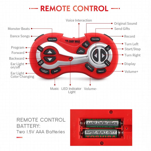 JJR/C R4 Cady Wile 2.4GHz Intelligent Remote Control Robo-advisor Money Management Robots Toy with Colorful LED Light, Remote Control Distance: 15m, Age Range: 8 Years Old Above (Red)