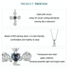 S925 Sterling Silver Platinum Plated Rose Cross Necklace For Women(BSN379)