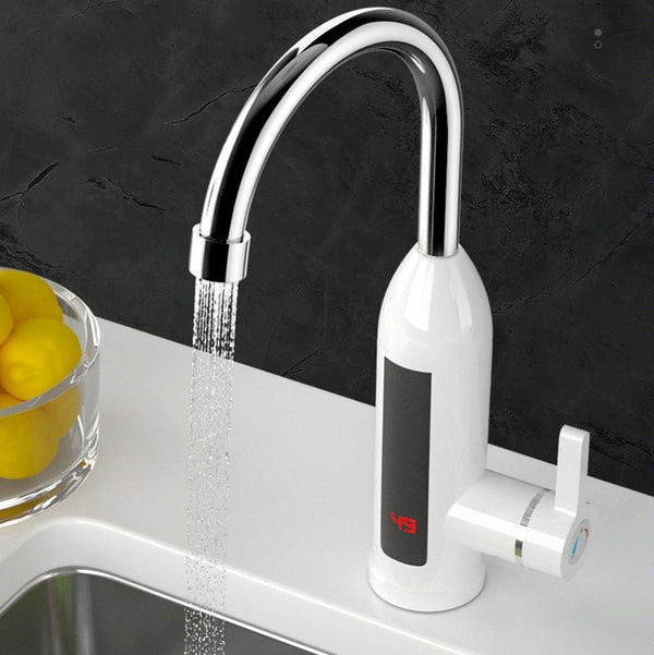 Smart Household Digital Display Instant Hot Kitchen Electric Faucet, Plug: EU Plug(Stainless Steel)