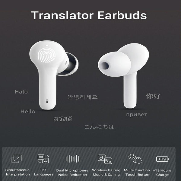 M6 Multi-country Mutual Translation Smart Bluetooth Translation Earphone Supports 127 Languages (Black)