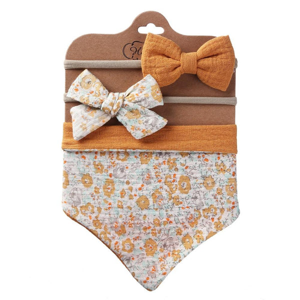 3 In 1 Baby Drooling Towel Cotton Printed Double Sided Triangle Towel Headband Set Waterproof Bibs, Style: DP069-9