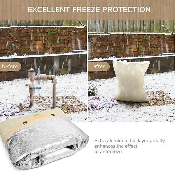 Outdoor Faucet Backflow Valves Anti-Freeze Cover Water Faucet Protector 43 x 52cm