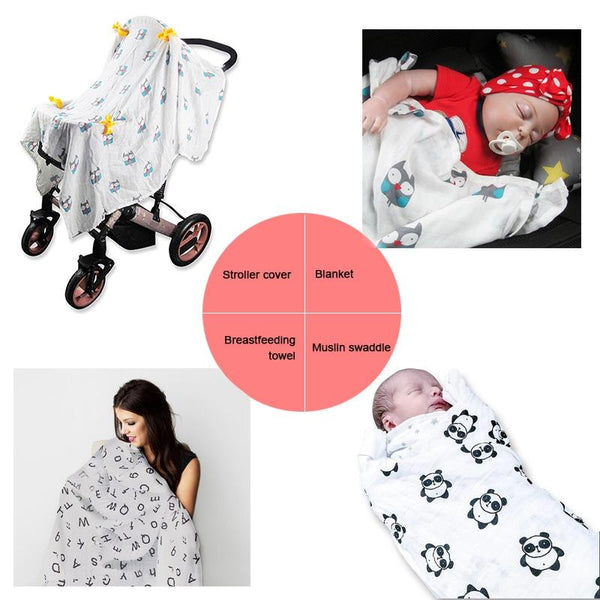 Cartoon Baby Soft Gauze Quilt Swaddle Cotton Bath Towel 117 X 117cm, Style: Car