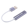 Aluminum Shell 3.5mm Jack External USB Sound Card HIFI Magic Voice 7.1 Channel Adapter Free Drive for Computer, Desktop, Speakers, Headset (Grey)